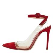 Pre-owned Suede heels Gianvito Rossi Pre-owned , Red , Dames