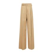 Wijde Pijp Katoen Viscose Broek Proenza Schouler , Beige , Dames