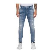 Navy Blue Distressed Jeans My Brand , Blue , Heren