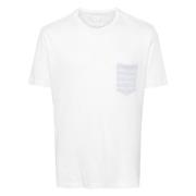 Linnen Borstzak T-shirt Eleventy , White , Heren