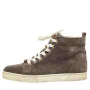 Pre-owned Suede sneakers Christian Louboutin Pre-owned , Brown , Heren