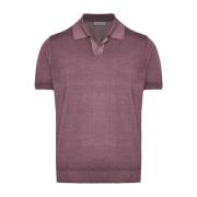 Luxe Wol Zijde Polo Shirt Canali , Purple , Heren