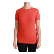 Rode Katoenen Crewneck T-shirt Upgrade Dolce & Gabbana , Red , Dames