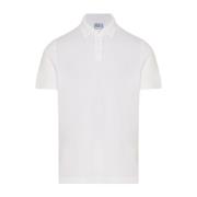 Slim Fit Katoenen Polo Shirt Fedeli , White , Heren
