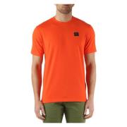 Stretch katoenen T-shirt met voorlogo patch North Sails , Orange , Her...