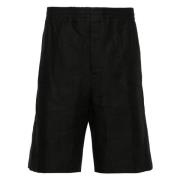 Linnen shorts met zakken Ermenegildo Zegna , Black , Heren