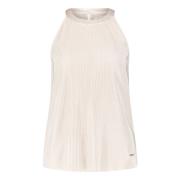 Chic Geplooid Blousetop Betty & Co , Beige , Dames