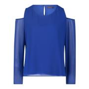 Schouderloze blouse met uitsparingen vera mont , Blue , Dames