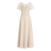 Elegant Geborduurde Avondjurk vera mont , Beige , Dames