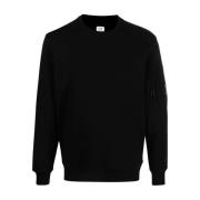 Zwart Diagonaal Verhoogd Fleece Sweatshirt C.p. Company , Black , Here...