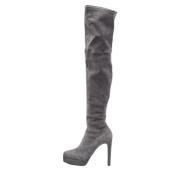 Pre-owned Suede boots Casadei Pre-owned , Gray , Dames