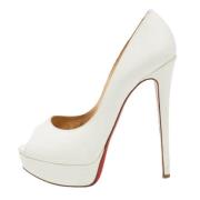 Pre-owned Leather heels Christian Louboutin Pre-owned , White , Dames