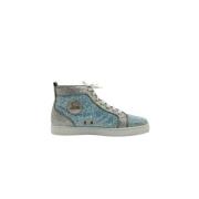 Pre-owned Polyester sneakers Christian Louboutin Pre-owned , Blue , He...