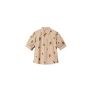 Geborduurde Poplin Overhemd All Over Twinset , Beige , Dames