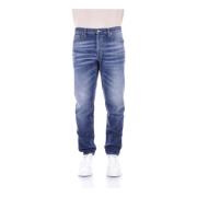 Denim Jeans met Logo Achterzak Dondup , Blue , Heren