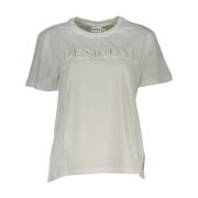 Katoenen T-shirt Korte Mouwen Contrast Logo Desigual , White , Dames
