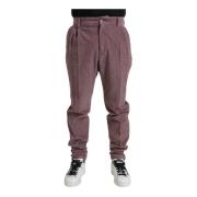 Paarse Corduroy Skinny Broek Dolce & Gabbana , Purple , Heren