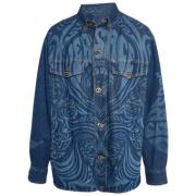 Pre-owned Denim outerwear Versace Pre-owned , Blue , Heren