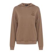 Qonradln Hoodie Sweatshirt Walnoot Lounge Nine , Brown , Dames