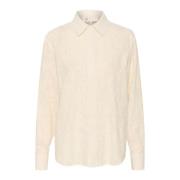 Witte Knoopblouse Lounge Nine , Beige , Dames