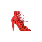 Pre-owned Suede heels Aquazzura Pre-owned , Red , Dames