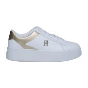 Leren Sneakers Lente/Zomer Collectie Tommy Hilfiger , White , Dames
