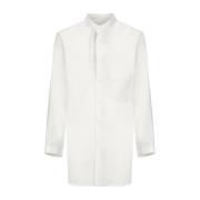 Witte Katoenen Mandarin Kraag Shirt Yohji Yamamoto , White , Heren