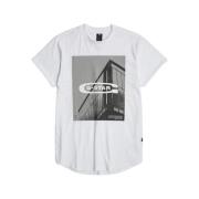 Oldskool Logo Lash Grafisch T-shirt G-star , White , Heren