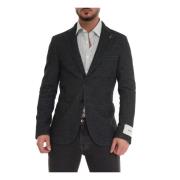 Slim Fit Wollen Blend Jas Paoloni , Black , Heren