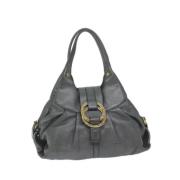 Pre-owned Leather handbags Bvlgari Vintage , Gray , Dames