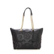 Heritage Shopper tas met metalen ketting Pollini , Black , Dames