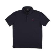 Comfortabele Katoen en Zijde Polo Shirt Peuterey , Blue , Heren