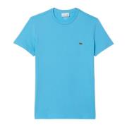 Heldere Blauwe T-shirts en Polos Lacoste , Blue , Heren