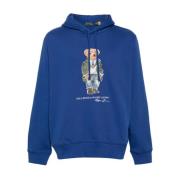 Blauwe Sweater met Polo Bear Motif Ralph Lauren , Blue , Heren