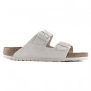 Zachte Voetbed Suède Leren Sandalen Birkenstock , White , Dames