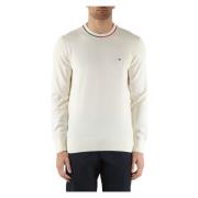 Katoenen crewneck trui met logo borduurwerk Tommy Hilfiger , Beige , H...