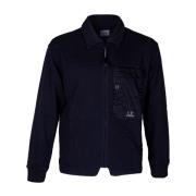 Heren Sweatshirt met rits en overhemdkraag C.p. Company , Blue , Heren