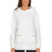 Oversized Hoodie met Klemmen Elisabetta Franchi , White , Dames