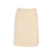 Pre-owned Wool bottoms Chanel Vintage , Beige , Dames