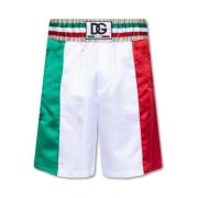 Satin Shorts met Trekkoord Taille Dolce & Gabbana , Multicolor , Heren