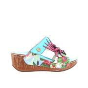 Turquoise Sleehak Sandalen Laura Vita , Multicolor , Dames