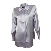 Zijden Blouse Rechte Snit Lange Mouw Herzen's Angelegenheit , Purple ,...