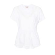 Elegant Flounce T-Shirt Twinset , White , Dames