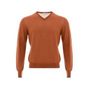 V-Hals Trui Gran Sasso , Orange , Heren