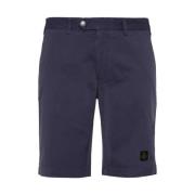 Katoenmix beige shorts met logopatch RefrigiWear , Blue , Heren