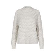 Witte Pointelle Sweater RWS Gecertificeerd Samsøe Samsøe , Gray , Dame...