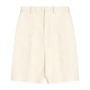 Hoge Taille Regular Fit Bermuda Shorts Laneus , Beige , Dames