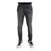 Grijze Stretch Skinny Denim Jeans Dolce & Gabbana , Gray , Heren