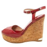 Pre-owned Leather sandals Jimmy Choo Pre-owned , Red , Dames