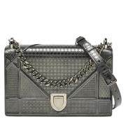 Pre-owned Leather shoulder-bags Dior Vintage , Gray , Dames